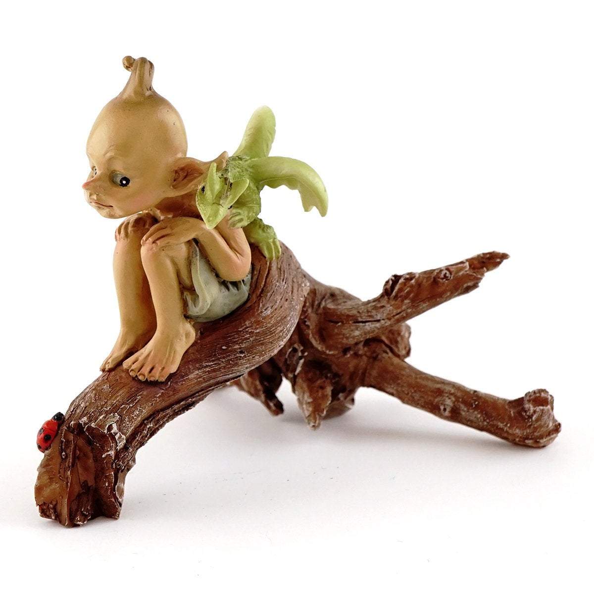 Pixie With Baby Dragon, Mini Pixie, Miniature Pixie, Baby Dragon, Fairy Garden Pixie, Sitting Pixie, Cute Pixie, Fairy Garden - Mini Fairy Garden World