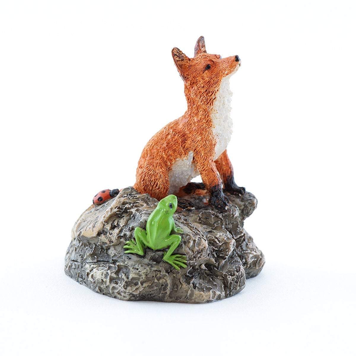 Red Fox With Frog, Fairy Garden, Mini Fox, Miniature Fox - Mini Fairy Garden World