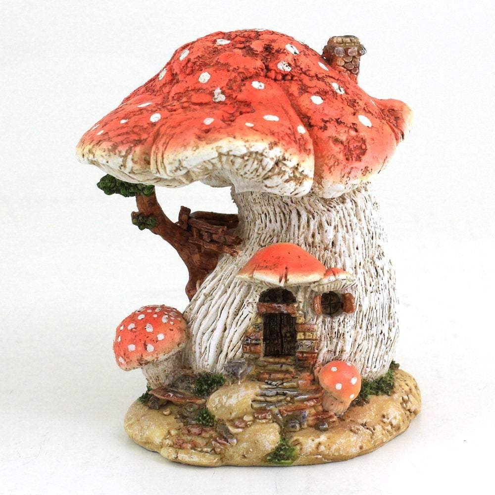 Red Mushroom Fairy House, Fairy Garden, Fairy Home, Mini Cottage - Mini Fairy Garden World