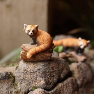Red Panda On Log, Fairy Garden, Mini Panda, Miniature Panda - Mini Fairy Garden World