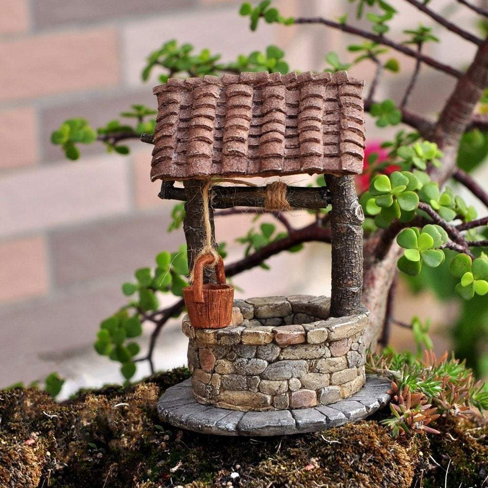 Tiled Wishing Well, Fairy Garden, Mini Wishing Well, Fairy Wishing Well - Mini Fairy Garden World