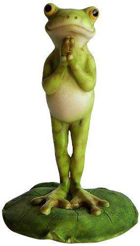 Yoga Frog on Lotus Leaf Namaste, Fairy Garden, Mini Frog - Mini Fairy Garden World
