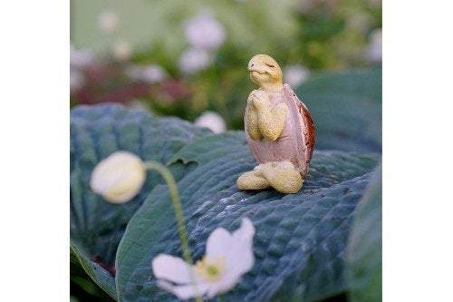 Yoga Turtle Seated Namaste Pose, Fairy Garden, Mini Turtle, Miniature Turtle, Garden Turtle - Mini Fairy Garden World