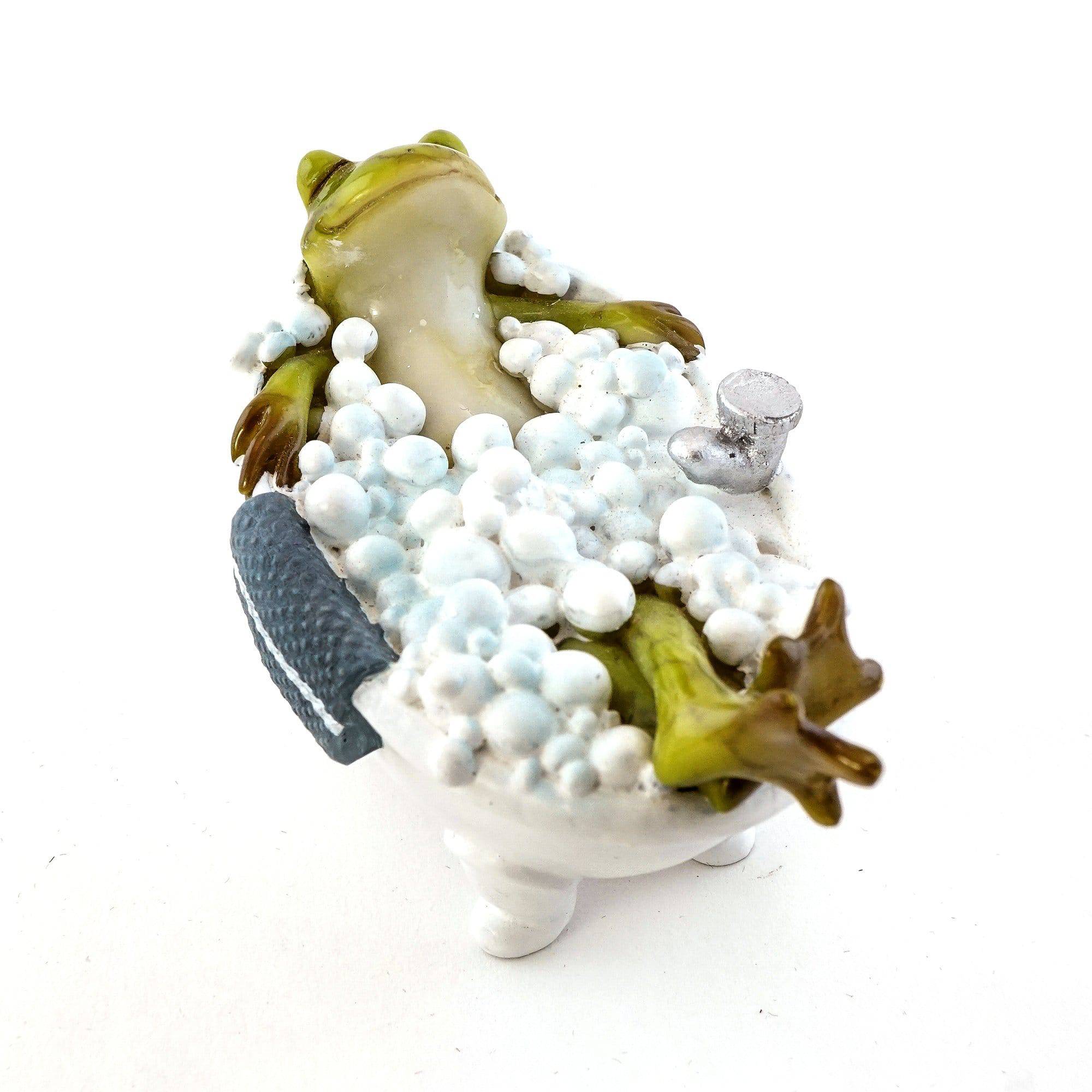 Bubble Bath Frog, Miniature Frog, Fairy Garden Frog - Mini Fairy Garden World