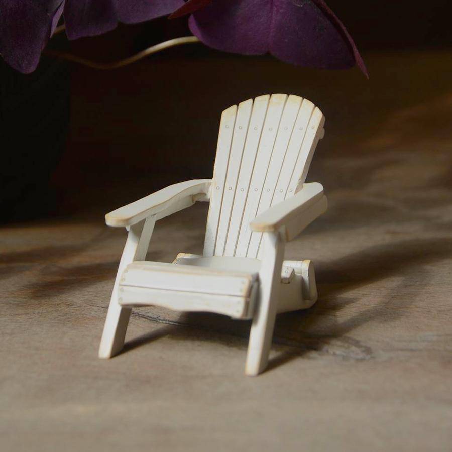 Mini White Patio Chair, Miniature Chair, Fairy Garden Chair - Mini Fairy Garden World
